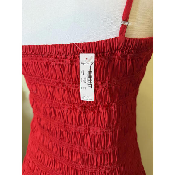 NWT! Madewell Smocked Maxi Dress Festival Red Size Large - Picture 7 of 9